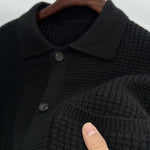 Twist Jacquard Lapel Sweater Cardigan Men's Outer Wear Autumn And Winter Trends Fashion Slim Knit Top Coat