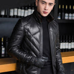 Leather down jacket plus velvet mink jacket