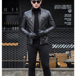 Leather down jacket plus velvet mink jacket