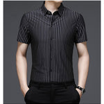 Woodpecker Silk Shirt Men''s Short Sleeve Middle-aged
