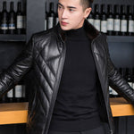 Leather down jacket plus velvet mink jacket