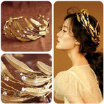 Hair band hair accessories golden leaf forest female