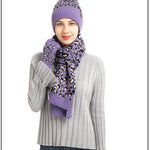 Three-piece Warm Knitted Woolen Hat, Scarf And Gloves