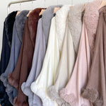 Oversized Loose Irregular Fur Collar Cape Shawl