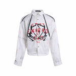 Hollow Out Satin Long Sleeve Shirt Men's Spring