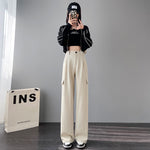 Overalls Women's High Waist Trousers Women's Straight Casual Wide Leg Pants Women