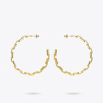 18K Gold Plated Brass Statement Chain Stud Earrings