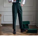 Corduroy Straight High Waist Casual Pants Men