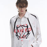 Hollow Out Satin Long Sleeve Shirt Men's Spring