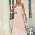 Sequin Tube Top Cinched Waist Slimming Dress