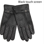 Autumn And Winter Leather Mens Woven Thin Gloves