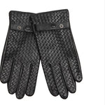 Autumn And Winter Leather Mens Woven Thin Gloves